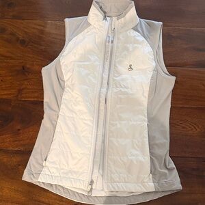 Elegant White and Gray Sleeveless Vest